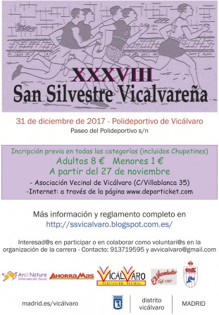 Cartel de la 38ª San Silvestre vicalvareña